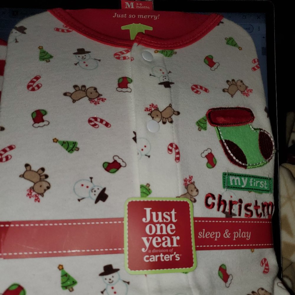 NIP Carter's Just One Year  My first Christmas Sleep and Play size 3-6 months